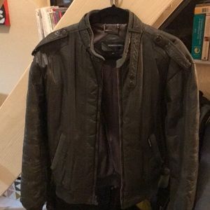Vintage Members Only Leather Bomber Jacket-medium